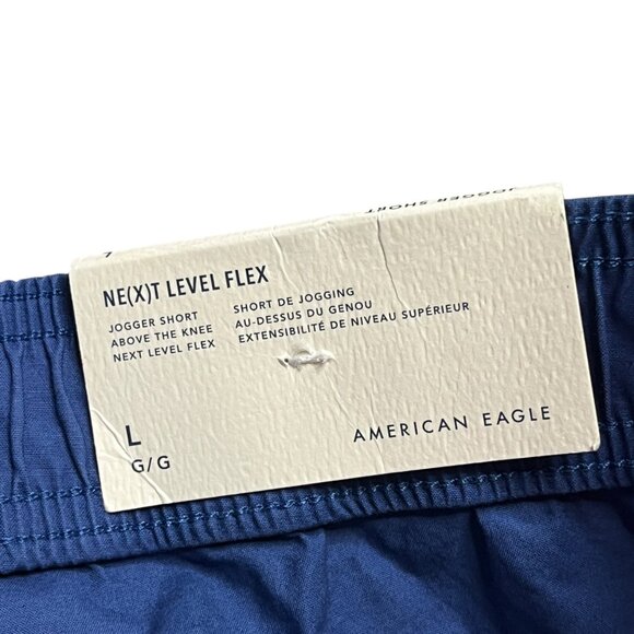 American Eagle Next Level Flex Jogger Shorts Color Block Men Large NEW Blue Gray - Picture 3 of 7